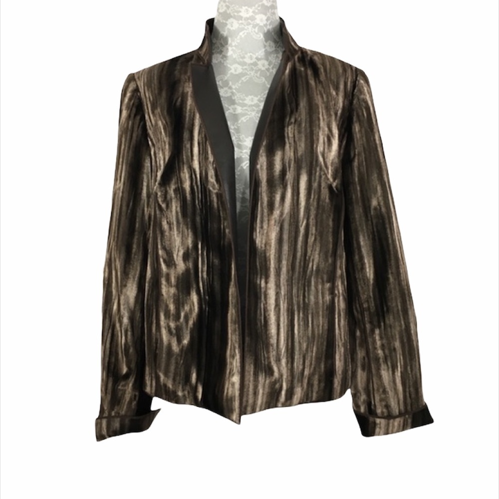 Worth New York Brownโ Tan Furry Open Front Jacket